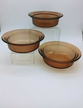 Corning Ware Amber Bowl Casserole Set of 3 RIBBED #V30, V31, V32 - £27.34 GBP