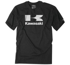 Factory Effex Men&#39;s Kawasaki Flying K Tee Shirt T-Shirt Heather Charcoal XL - £23.66 GBP