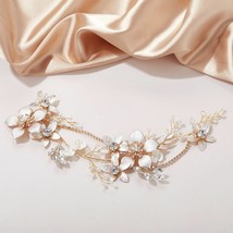 Crystal Rose Gold Floral Prom Bridal Costumes Fairy Festivals Hair Vine - £20.97 GBP