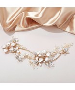 Crystal Rose Gold Floral Prom Bridal Costumes Fairy Festivals Hair Vine - £20.64 GBP