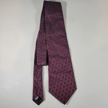 DKNY Mens Tie Maroon Geometric Pattern Made in Costa Rica Imported Fabri... - £11.92 GBP