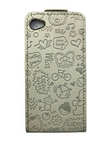 4pc Lot Leather Flip Cases wth Embossed Motifs for iPhone 4/4S Overstock Items  - £7.78 GBP