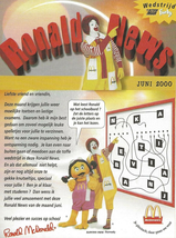 McDonald&#39;s - June 2000 - Ronald News - Belgium - $2.50