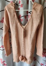 NWT Tokyo Fashion Co Pink Sweater Tunic Dress Pom Pom Size Small/Medium - £31.29 GBP