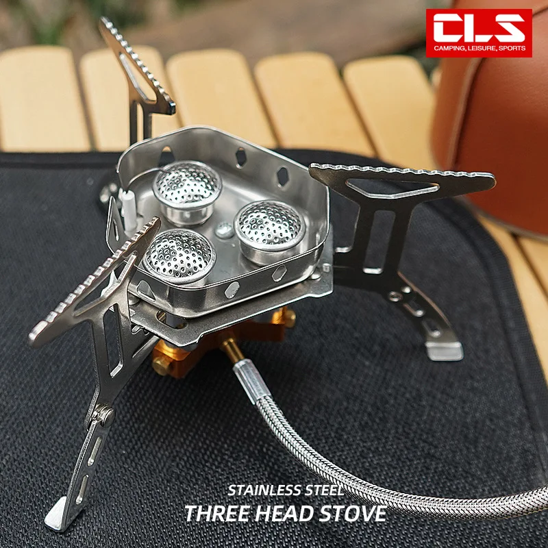 Newest Arrival Outdoor Portable Three Head Stove Camping Windproof Stove... - £24.78 GBP+