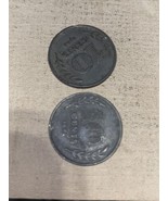 2-1942 ~ Netherlands ~ WWII ~ 10 Cent piece ~ Vintage Zinc Coins - £2.36 GBP