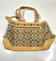 Coach Signature Canvas Tote Bag Purse Tan Brown - $51.41