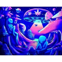 Tapestry Wall Alien Harvest 5 ft x 4 ft Colorful Whimsy Home Decor - $19.99