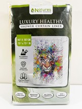 Nature&#39;s Own Essence Shower Curtain Liner TIGER Print - $14.84