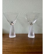 3-Artland Prescott Crystal Martini Wine Glasses Clear Frosted Honeycomb ... - $29.99