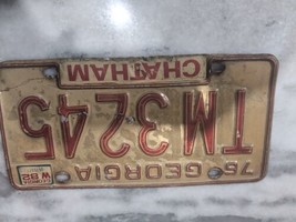 Vintage 1976 Georgia Chatham County License Plate TM3245 Expired - $14.85