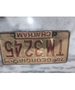 Vintage 1976 Georgia Chatham County License Plate TM3245 Expired - £11.67 GBP