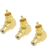 VCE 3-Pack RCA Male to Female 90 Degree Right Angle Adapter - £14.32 GBP