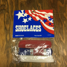 Vintage shoelaces 3 pack red blue white old Woolworth store package movie prop - $19.75