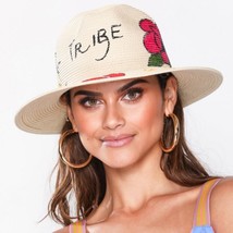 River Island Graffitied Straw Hat NWT One Size - £30.67 GBP