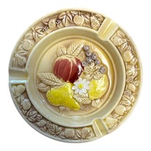 Vintage 7&quot; Japan Ceramic Fruit Ashtray 3-Rest Mid-Century Glazed Dish Pe... - $425.22 MXN
