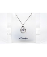 Crossfor Dancing Stone Moon Drop 925 Sterling Silver Necklace NYP-662 - $124.99