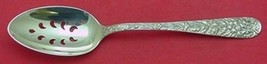 Hand Chased Rose by Schofield Sterling Silver Serving Spoon Pcd 9-Hole Original - £108.24 GBP