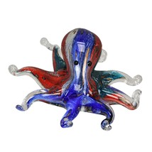 7 In Multicolor Blown Glass Octopus Paperweight Figurine Home Decor Scul... - $42.49