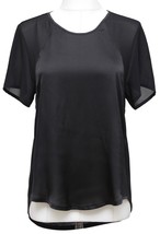 SUZI ROHER Black Top Blouse Shirt MOLLY Short Sleeve Sz M/M $255 - £93.41 GBP