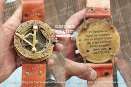 Steampunk Wrist Brass Compass Sundial Watch, Handmade Collectibles Men&#39;s Gift - £18.49 GBP+