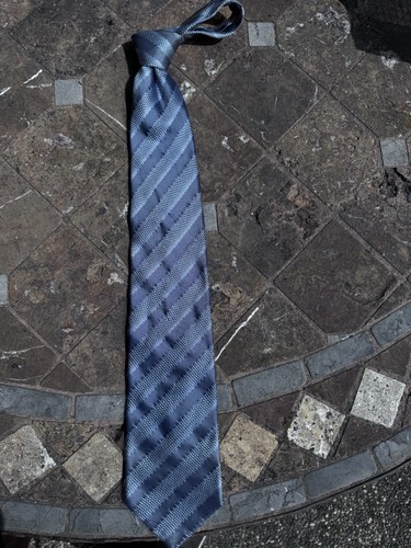 Giorgio Armani Italy Neck Tie/Necktie Silk Teal Blue stripes 59"x3.75" Item image 8