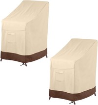 Vailge Stackable Patio Chair Cover,100% Waterproof Outdoor Chair, Beige&amp;Brown - $61.94