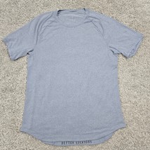 Lululemon Shirt Mens Large Blue Drysense Mesh Short Sleeve Pullover Stretch READ - $22.72