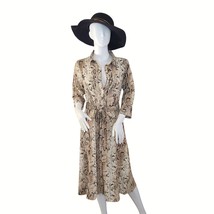 New with Tags! Snake Print Button-Front Midi Shirt Dress with Belt Size S - $25.00