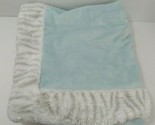 Nat &amp; Jules blue baby lovey Security Blanket gray white striped trim 22.... - $19.79