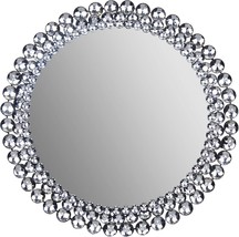 Round Stone Mirror, Silver, 24 X 24 Inches, Everly Hart Collection (18Fp1411E). - £77.95 GBP