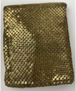 Vintage Whiting &amp; Davis Gold Metal Mesh Chainmail Bi-fold Wallet MCM 1950s - $26.72