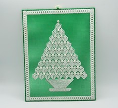 Sapin de Noël Point de Croix Plastique Toile Fait à la Main Art Tenture ... - $33.65