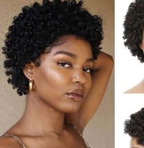 Ms Taj Short Human Hair Afro Wigs for Black Women Brazilian Virgin Short... - £23.53 GBP