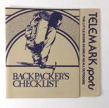 Vintage Telemark Sports Backpacker&#39;s Checklist Fold Out Checklist Colorado - £9.17 GBP