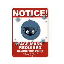 (2) Notice Face Mask Required High Quality Washable Decals - Design 2 - $6.88