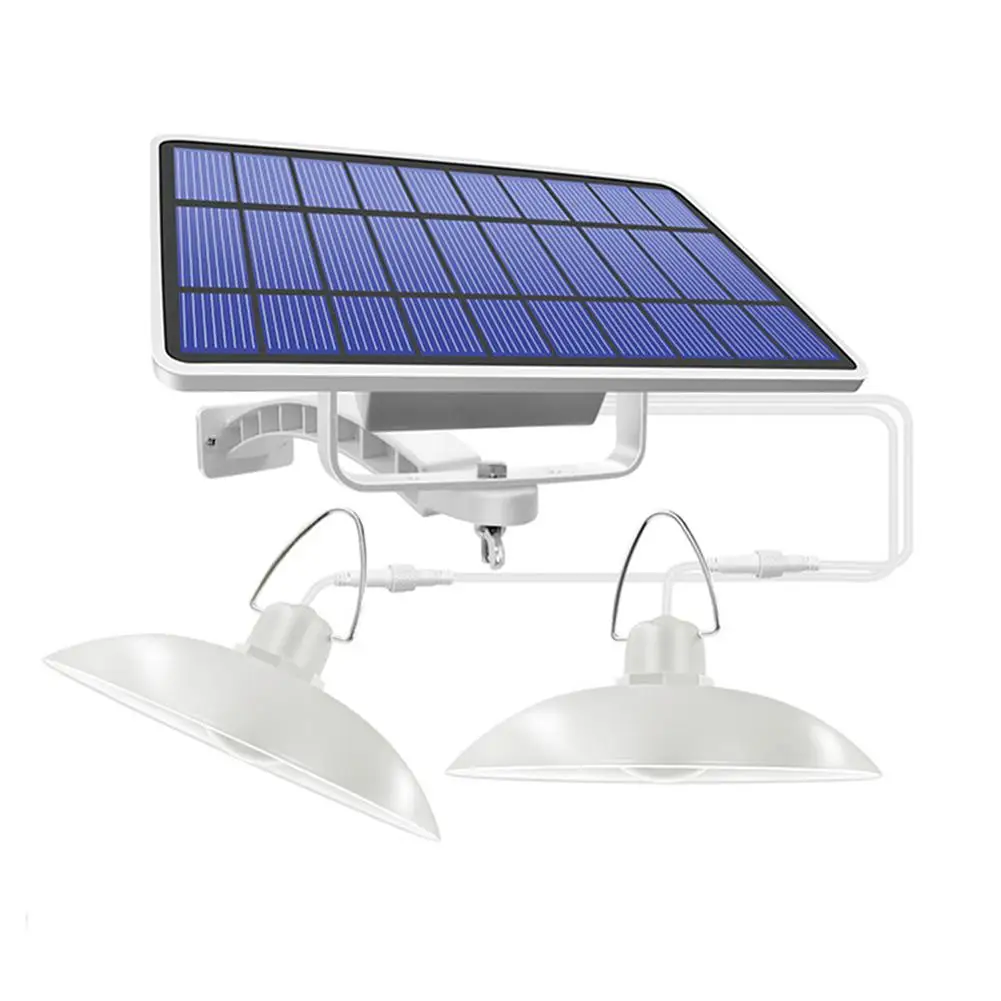 IP65 Waterproof Double Head Solar Pendant Light Outdoor Indoor Solar Lamp With C - £236.51 GBP