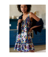New Anthropologie TINY Moonrise Ruffled Mini SLEEP Dress $128 LARGE Floral - $92.32 CAD
