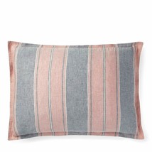 Ralph Lauren Oakview Striped Pillow Sham Essex Sunset Red Blue King 20&quot; ... - $80.58