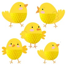 5Pcs Easter Chick Honeycomb Centerpieces Walking Animal Chicks 3D Table Decorati - £15.80 GBP