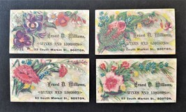 1880s Antique 4pc Ernest D Williams Boston Ma Wines Liquors Store Victorian Card - £30.46 GBP