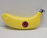 True Peel Banana Flask Stainless Steel 6 oz Bacardi Rum Bat Logo Yellow - $29.60