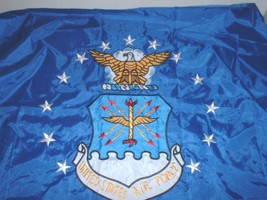Nylon embroidered USAF US Air Force logo 3X5 foot flag GREAT condition! - $25.00