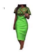 African Women wax printing Cotton Dress African Fashion Women Dress 15Co... - £71.48 GBP