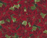 108" Wide Quilt Backing Poinsettias Holiday Cotton Fabric Print by Yard ... - $23.95