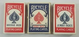 Bicycle Playing Cards Lot of 3 Decks - Bridge Size - Rider Back - Jumbo Index  - £11.95 GBP