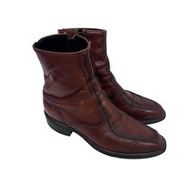 Dingo Mens Vintage Brown Leather Zip Up Ankle Boots US 8.5D Apron Toe USA - £75.99 GBP