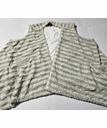 G By Giuliana Rancic Faux Fur Sweater Vest Striped Open Front Womens OSF... - €29,62 EUR