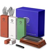 Professional Knife Sharpening Gift Box Kit 3-Grit Whetstone Wood Base Sa... - $245.00
