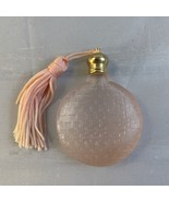 Vintage PERFUME BOTTLE Pink Textured Frosted Lay Down Tassel Cap 1 3/4&quot; - $302.66 MXN